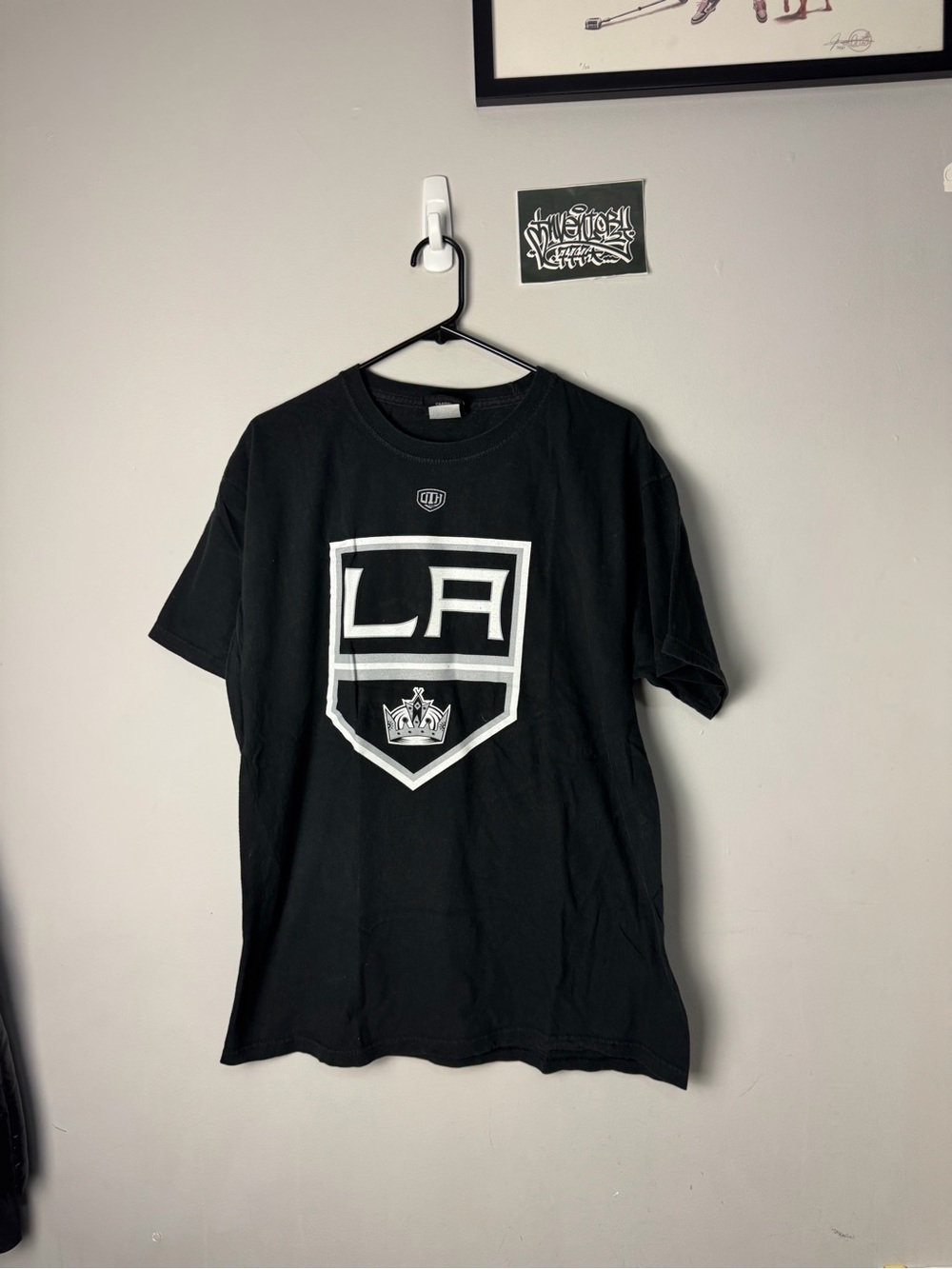 NHL LA Shield Black T-Shirt with White Logo